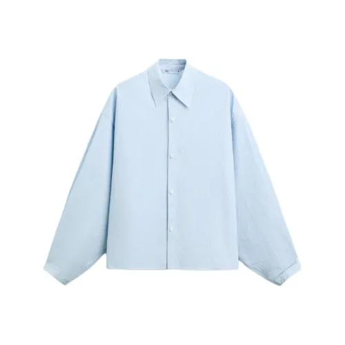 ZARA Небесно-голубой Мужские Рубашки