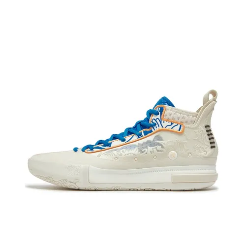 361° Амортизирующие подошвы Устойчивые к истиранию Низкий топ Баскетбольные кроссовки Мужские Белый цвет семян лотоса