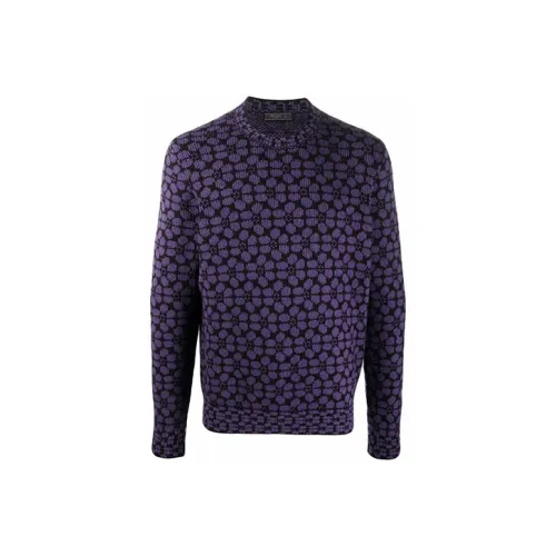 PRADA Фиолетовый Мужской Кашемировый Свитер