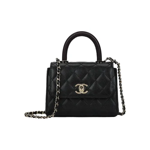 CHANEL Coco Handle Коровья кожа Сумка через плечо Сумка Женская Черная