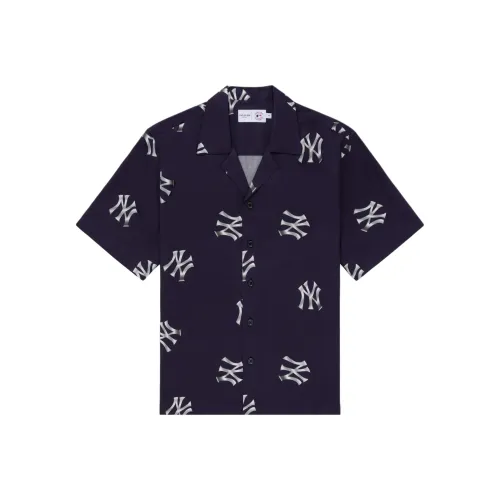 AIME LEON DORE x New York Yankees LIANMINGKUAN SS24 Рубашка Унисекс Морской синий