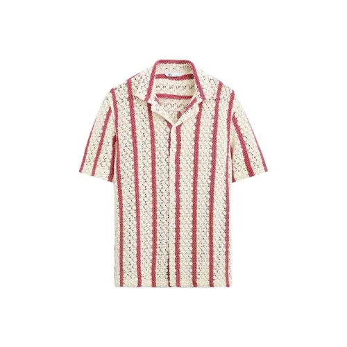 ZARA Белый/Красный Мужские Рубашки