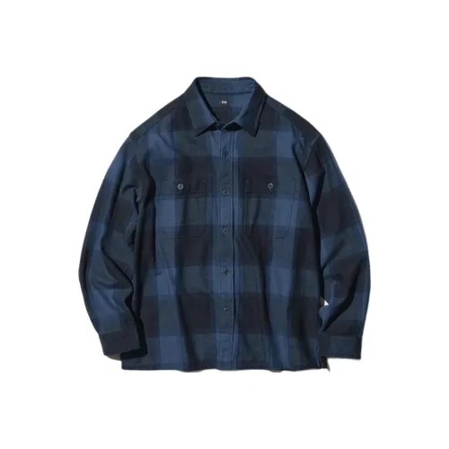 UNIQLO Королевский синий Унисекс Рубашки