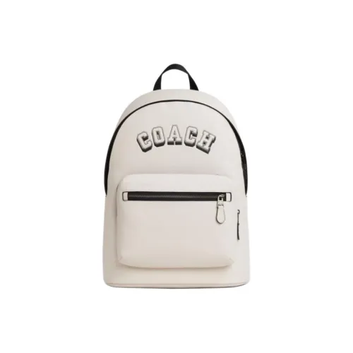 COACH Рюкзак из коровьей кожи средний мужской черный белый