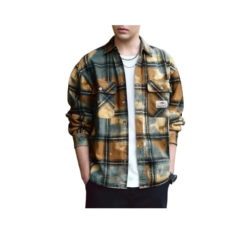 GELANLU Весна Рубашка Унисекс Хаки