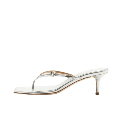 Aeyde Шлепанцы 5,5 см Женские Серебряные