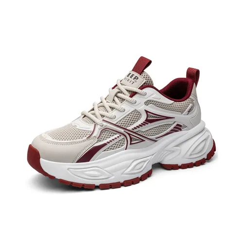 JEEP SPIRIT Городская прогулка повседневная повседневная коммутирование обувь низкий топ кроссовки мужские красный китайский