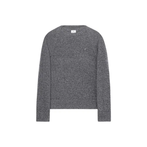 COURREGES FW24 Шерсть Свитер с ДРАПАМ ЗА Спиной Свитер Унисекс Вереск GREY Вересковый серый