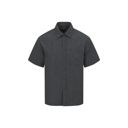 URBAN REVIVO Рубашка Мужская Светло-Черная Клетка