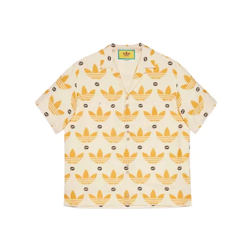 GUCCI X ADIDAS X GUCCI Co Брендированная Серия Рубашка Мужская Желтая