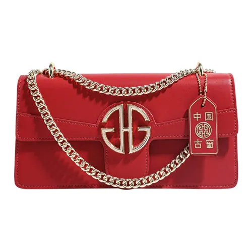 GHG Коровья кожа Сумка через плечо Маленькая женская сумка бургунди