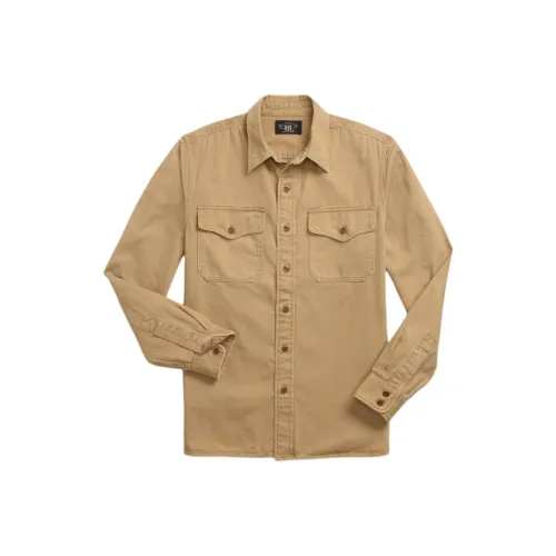Double RL Рубашка Мужская Потертый Коричневый Желтый
