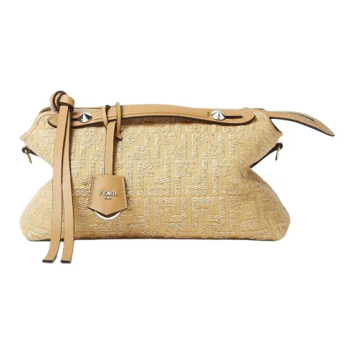 FENDI By The Way Series Хлопок Сумка Средняя Женская Бежевая