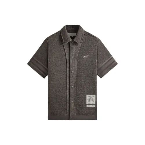 KITH Collaboration FW24 Шенилл Woodpoint Рубашка Мужская Оливково-Коричневая
