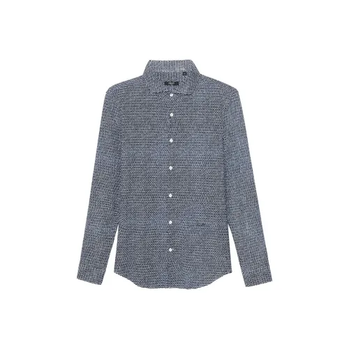 LIU·JO UOMO Рубашка Мужская Темно-синяя в горошек