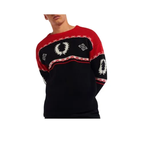 FRED PERRY Черные Мужские Свитера