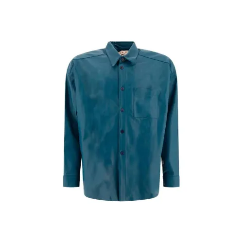 MARNI Зеленые Мужские Рубашки