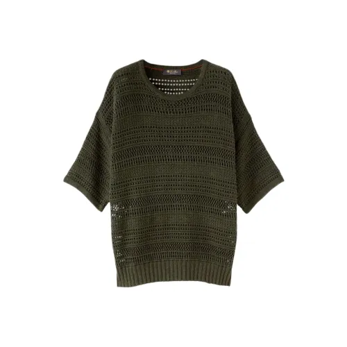 Loro Piana Оливково-зеленые Мужские Свитера