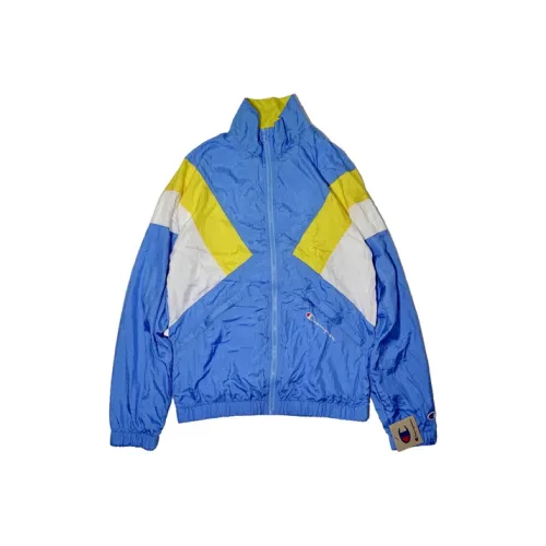 Champion Куртка Американская версия Унисекс Синий Желтый Белый