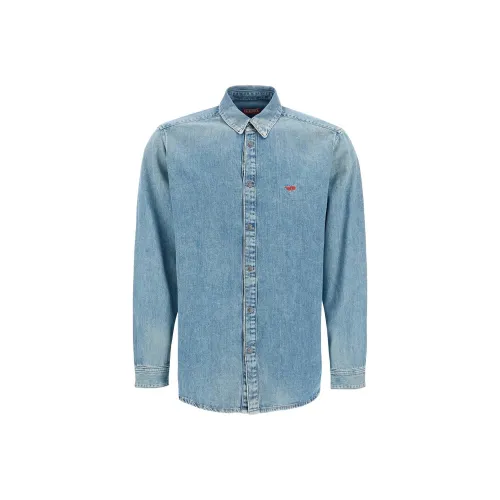 DIESEL Blue Men's Shirts DIESEL Синий Мужские Рубашки