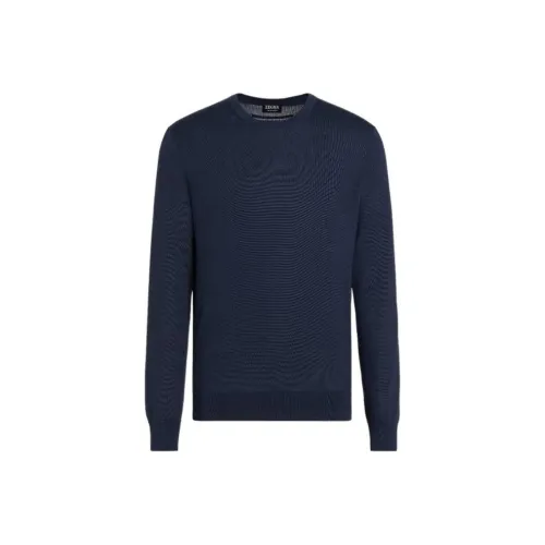 Ermenegildo Zegna Темно-синие мужские кашемировые свитеры