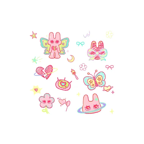 QINGSHANQIHAI Star Heart Любовь Мечта Безводный Граффити Татуировка Наклейка