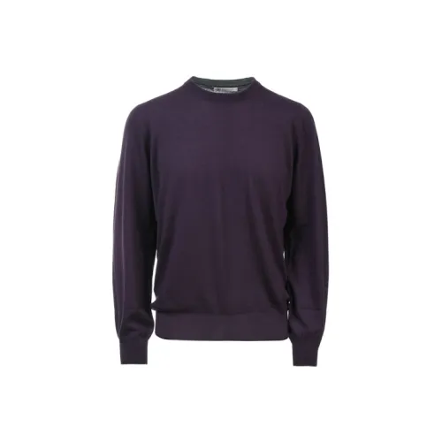 BRUNELLO CUCINELLI Темно-фиолетовый Мужской кашемировый свитер