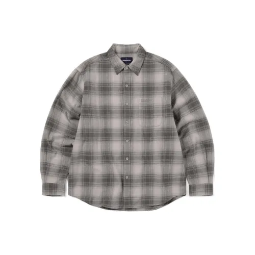 Thisisneverthat FW24 Shadow Клетчатая Фланельная Рубашка Унисекс Серого цвета