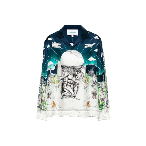 CASABLANCA Blue Men's Shirts CASABLANCA Синий Мужские Рубашки
