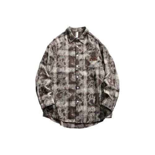 CLOR Коричневая унисекс рубашка