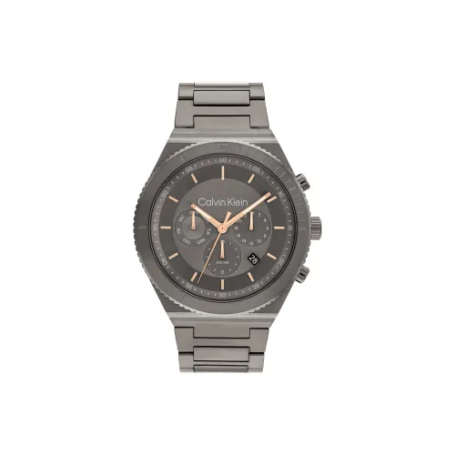 CALVIN KLEIN Мужские часы Кварцевый механизм Стальной ремешок 44,3 мм Серый циферблат