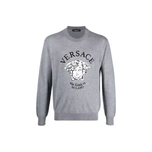 VERSACE Серые Мужские Свитера