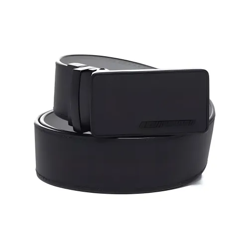 LI NING 1990 Логотип Детали Плавная пряжка Кожаные ремни Мужской Черный 3,5CM