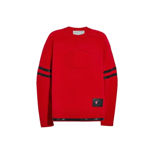 COACH Red Men's Cashmere Sweaters COACH Красный Мужской Кашемировый Свитеры
