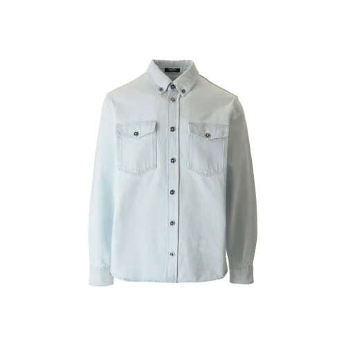 VERSACE SS24 Рубашка Мужская Светло-Синяя