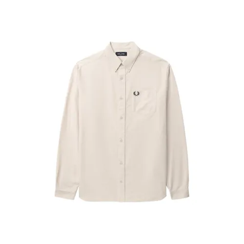 FRED PERRY Бежевые Мужские Рубашки
