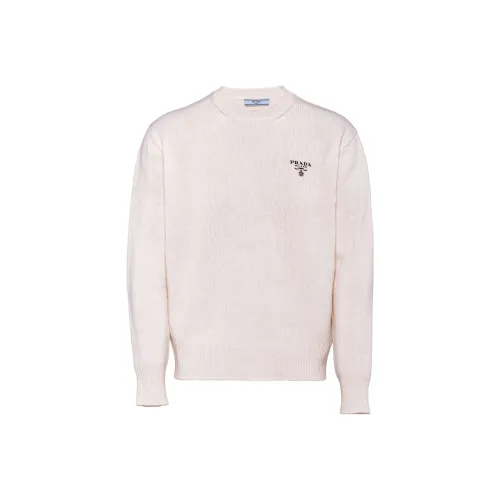 PRADA Белый Мужской Кашемировый Свитер