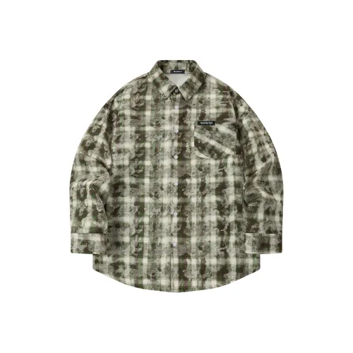 Menblero Рубашка Унисекс Серый Зеленый