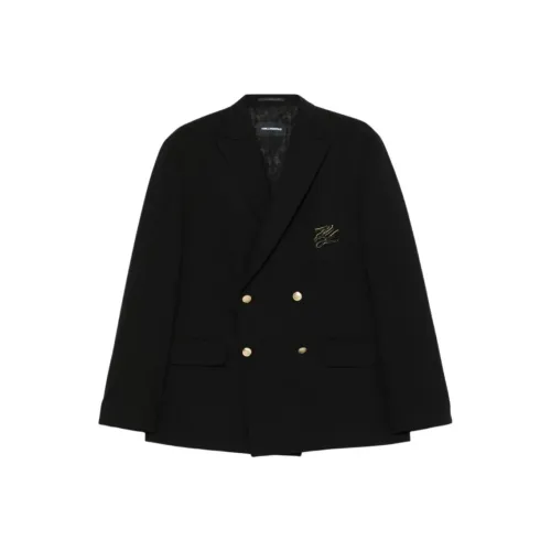 KARL LAGERFELD Деловой повседневный стиль SS25 Бизнес-костюм Куртка Мужской Черный