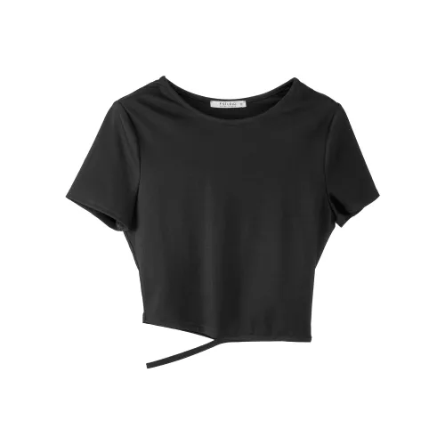 Fstudio Корейский стиль Горячая девушка Элегантность Универсальный Индивидуальный Дизайн Короткий рукав T-рубашки Женские