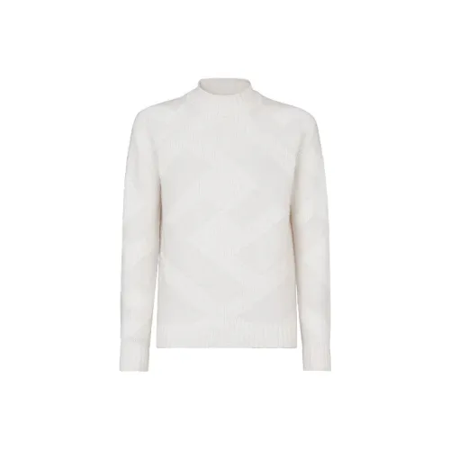 FENDI FW21 Кашемировый свитер мужской белый