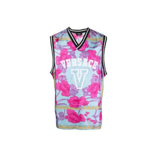 VERSACE Светло-синие мужские майки без рукавов