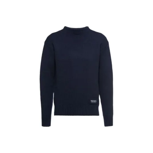 PRADA Темно-синий Синий Мужской Кашемировый Свитер