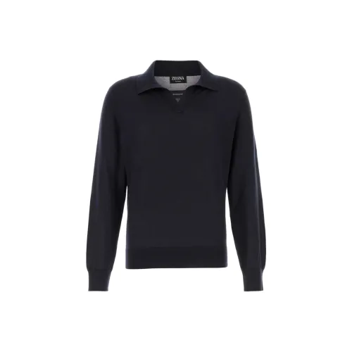 Zegna SS25 Поло Мужское Полуночный Синий