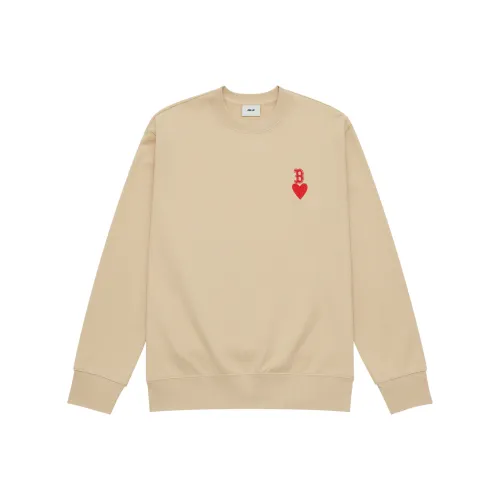 MLB Boston Red Sox Heart Collection 24FW Предосенний пуловер с круглым вырезом унисекс бежевый