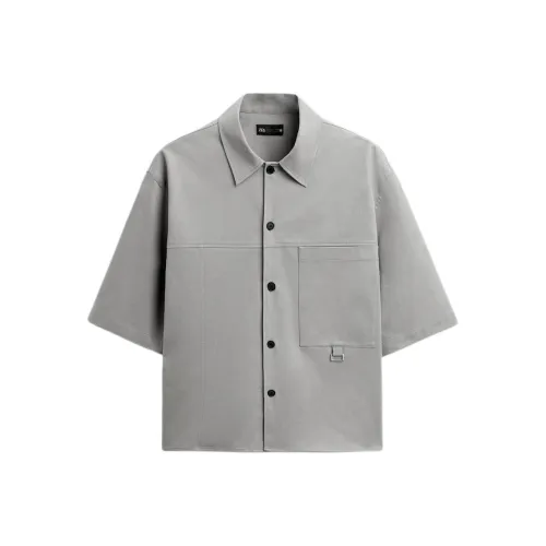 ZARA Light Gray Men's Shirts ZARA Светло-серые мужские рубашки