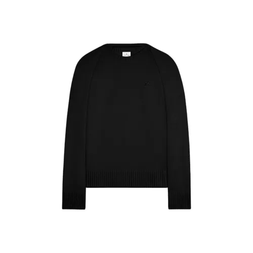 COURREGES FW24 Шерсть Свитер с ДРАПАМ ЗА Спиной Свитер Унисекс Черный Черный