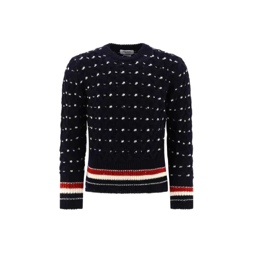 THOM BROWNE Морской синий Мужские свитеры