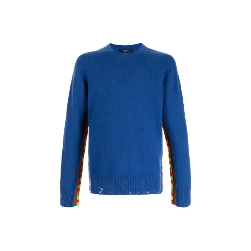 VERSACE Синий Мужской Кашемировый Свитер