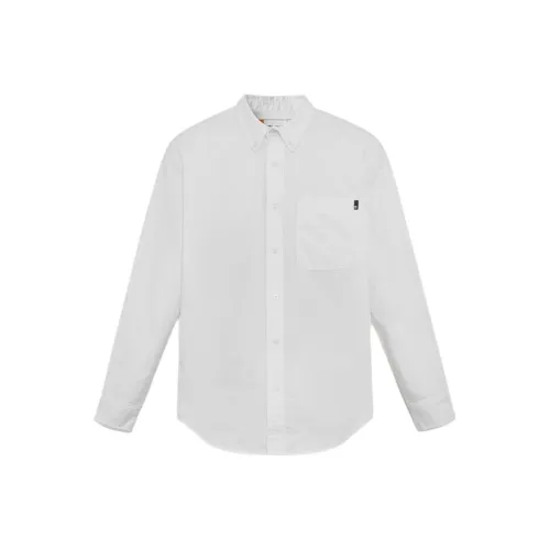 Timberland Рубашка Мужская Белая Пряжа Окрашенные Вязаные Ткани